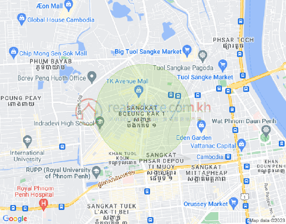 万谷湖1分区, 堆谷区, 金边地图