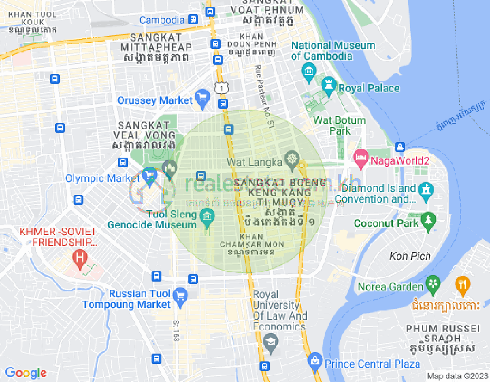 Mapa: BKK 1, Boeng Keng Kang, Phnom Penh