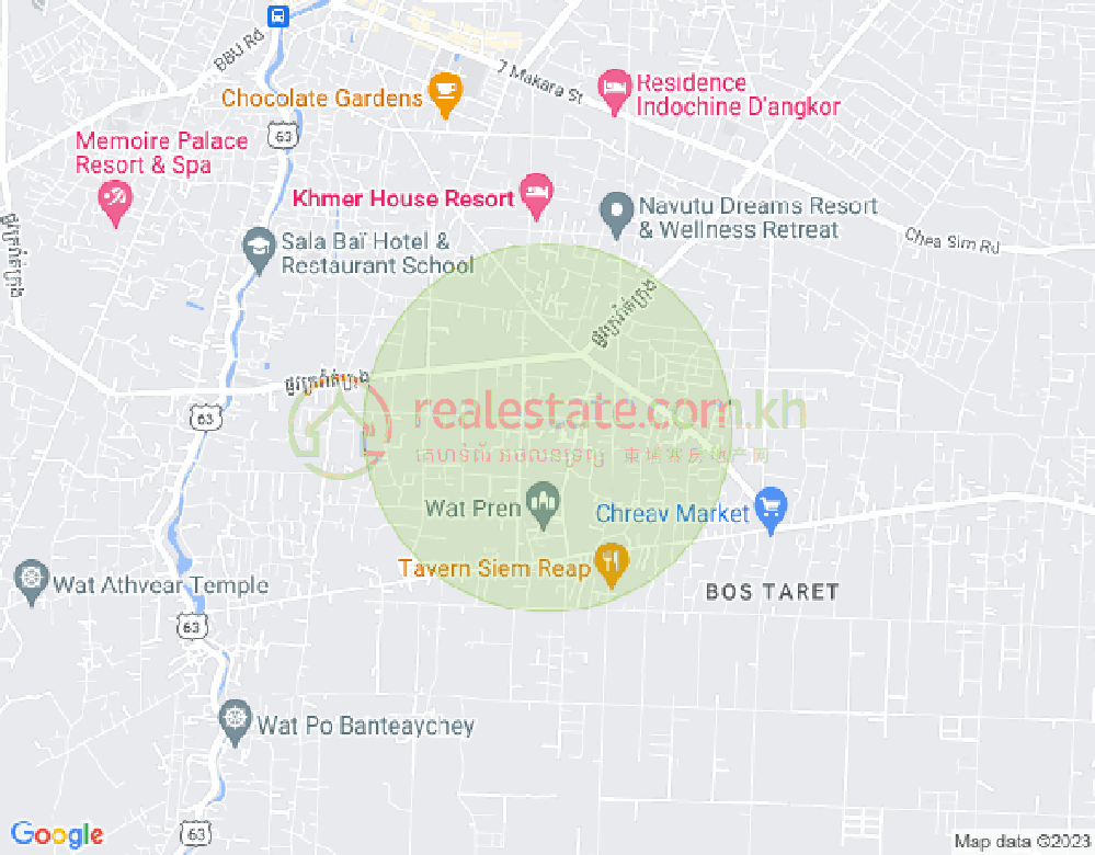 Mapa: 0 0, Sala Kamraeuk, Siem Reap