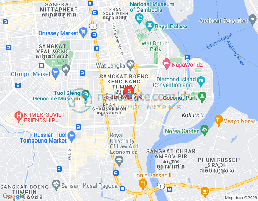 Carte de BKK 1, Boeng Keng Kang, Phnom Penh