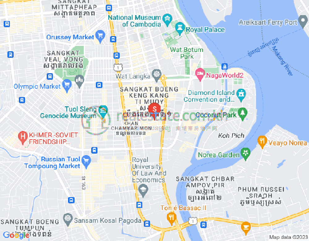 BKK 1, ボンケンコン, プノンペンの地図