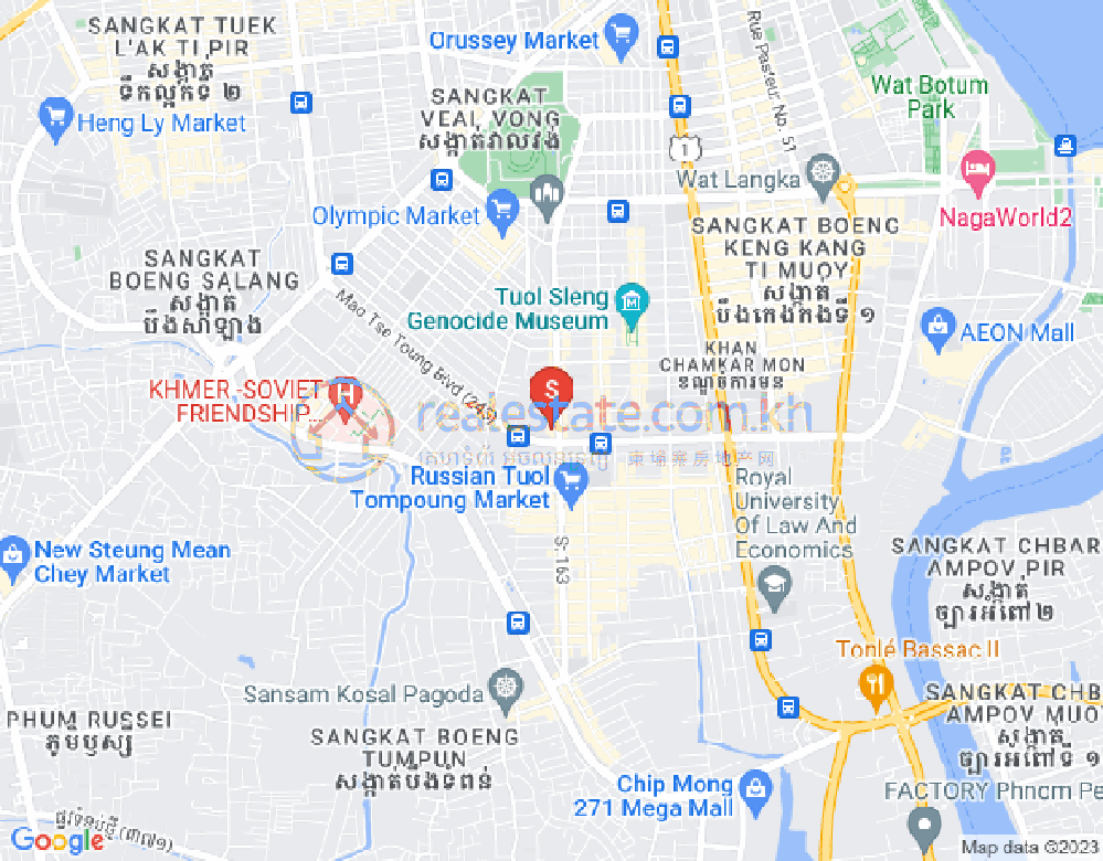 Tumnob Tuek镇, 波哥堪, 金边地图