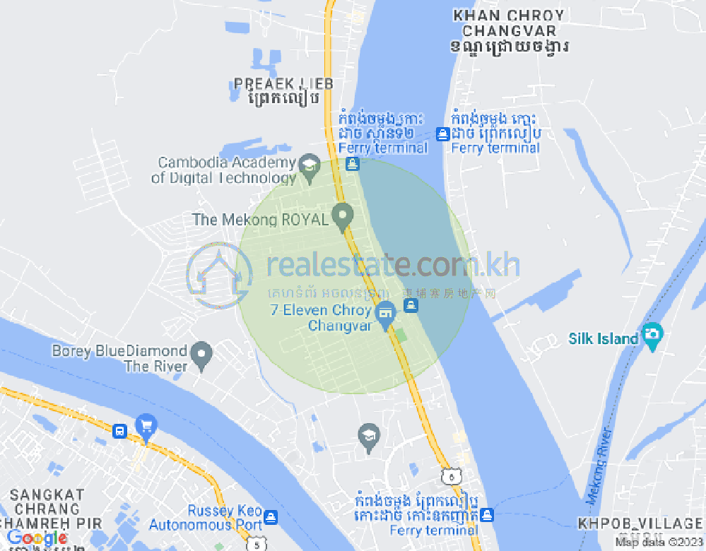 แผนที่ Preaek lieb, จเรยจังวา, พนมเปญ
