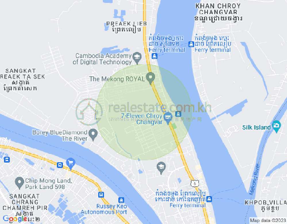 普莱克·里布, 水净华区, 金边地图