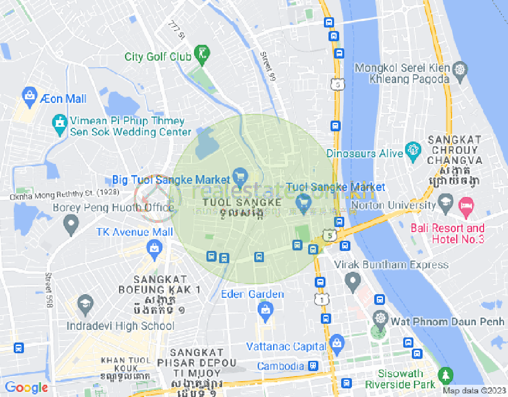 토르상크, 레이시교외, 프놈펜 지도