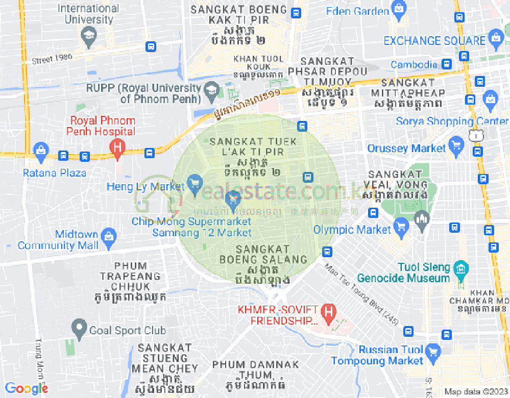 Mapa: Tuek L'ak 3, Toul Kork, Phnom Penh