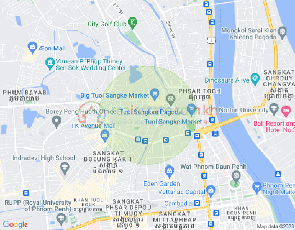 吐尔桑开1, 雷西郊区, 金边地图