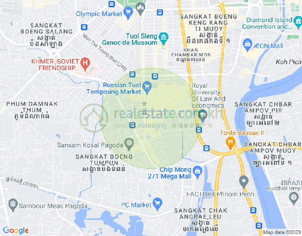 Mapa: Toul Tum Poung 1, Chamkarmon, Phnom Penh