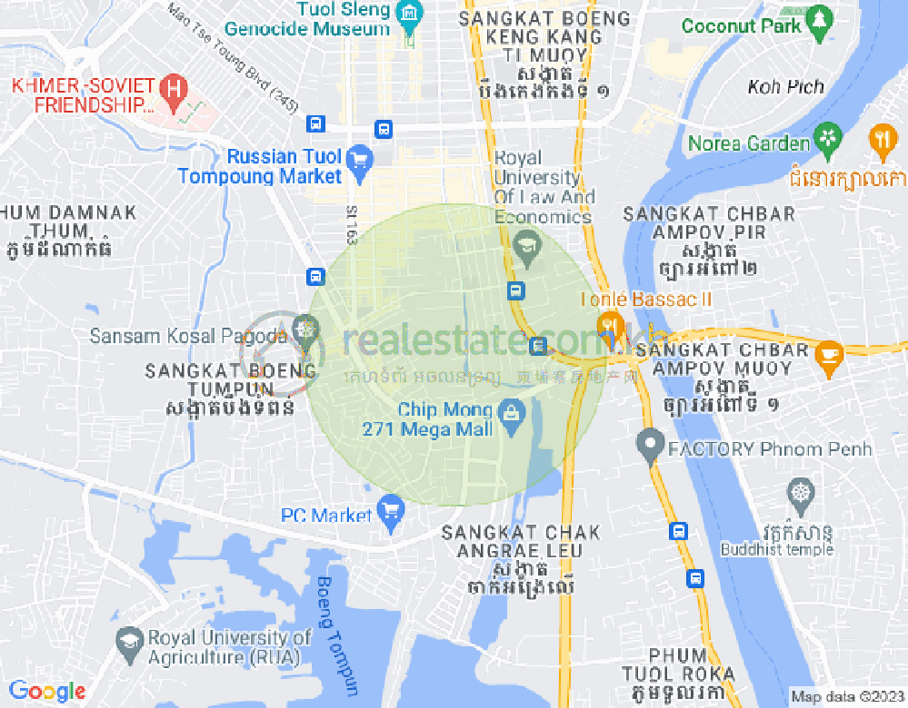 Carte de Phsar Daeum Thkov, Chamkarmon, Phnom Penh