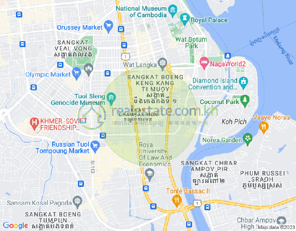Mapa: BKK 1, Boeng Keng Kang, Phnom Penh
