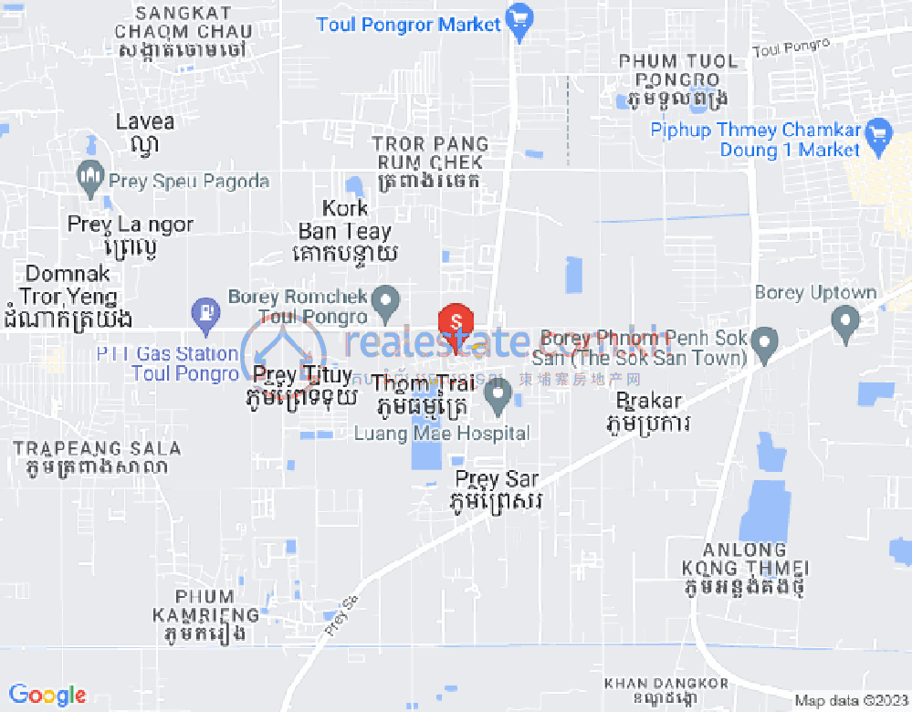 Anlong Romiet县, Kandal Stueng 县, 干拉省地图