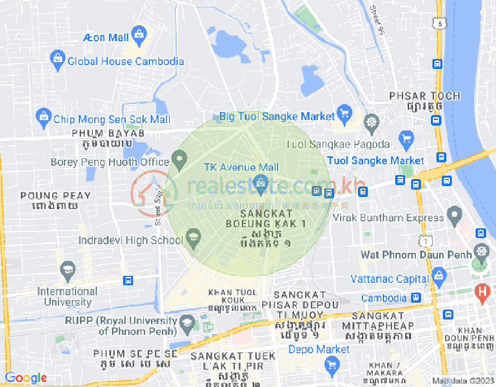 万谷湖1分区, 堆谷区, 金边地图