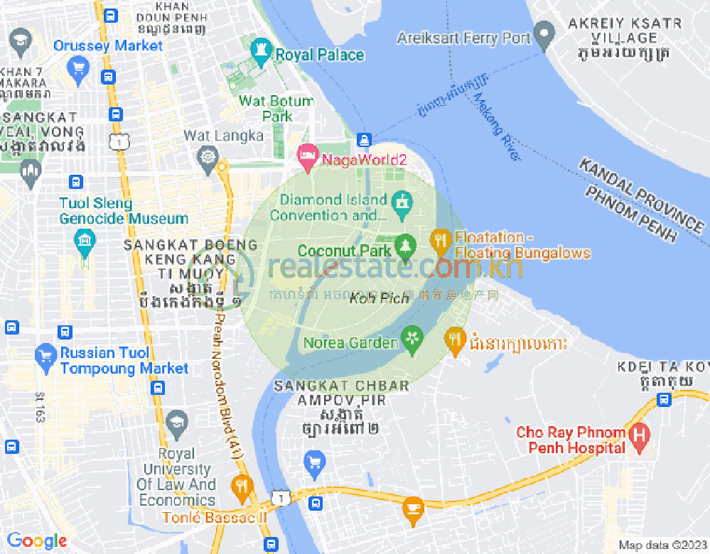 ផែនទី ទន្លេបាសាក់, ចំការមន, ភ្នំពេញ