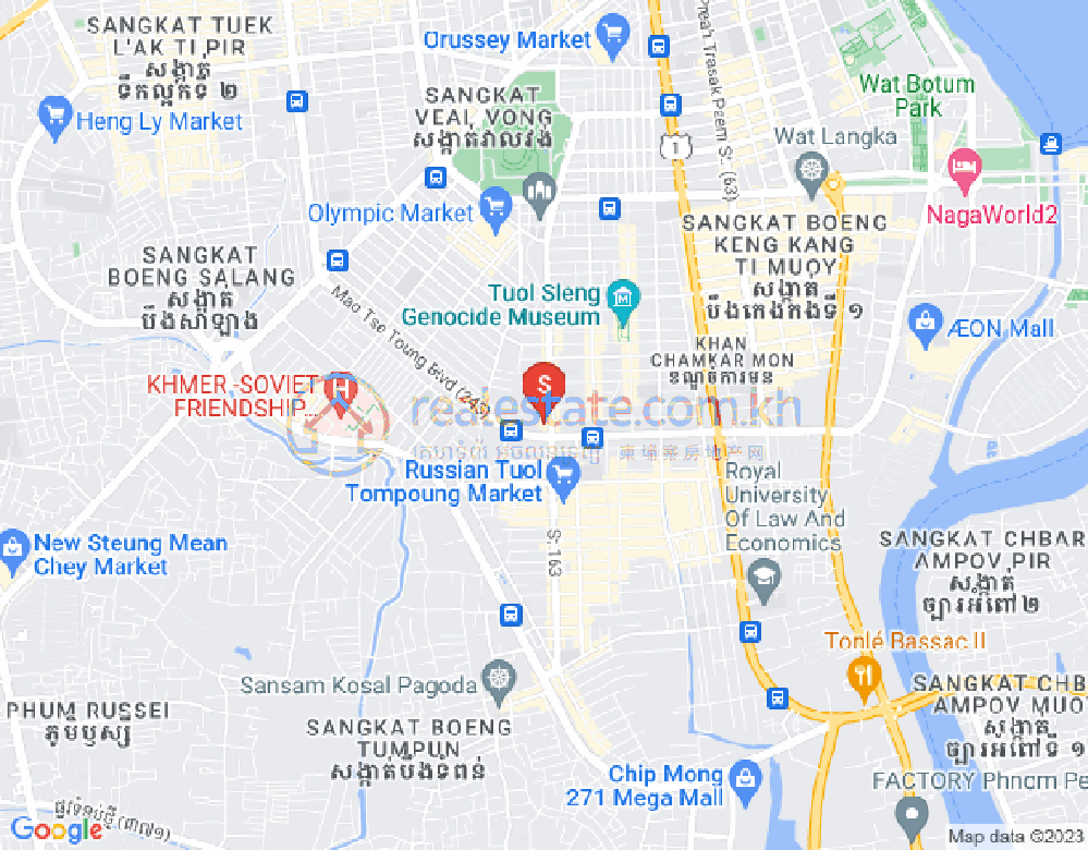 Map of Toul Tum Poung 1, Chamkarmon, Phnom Penh