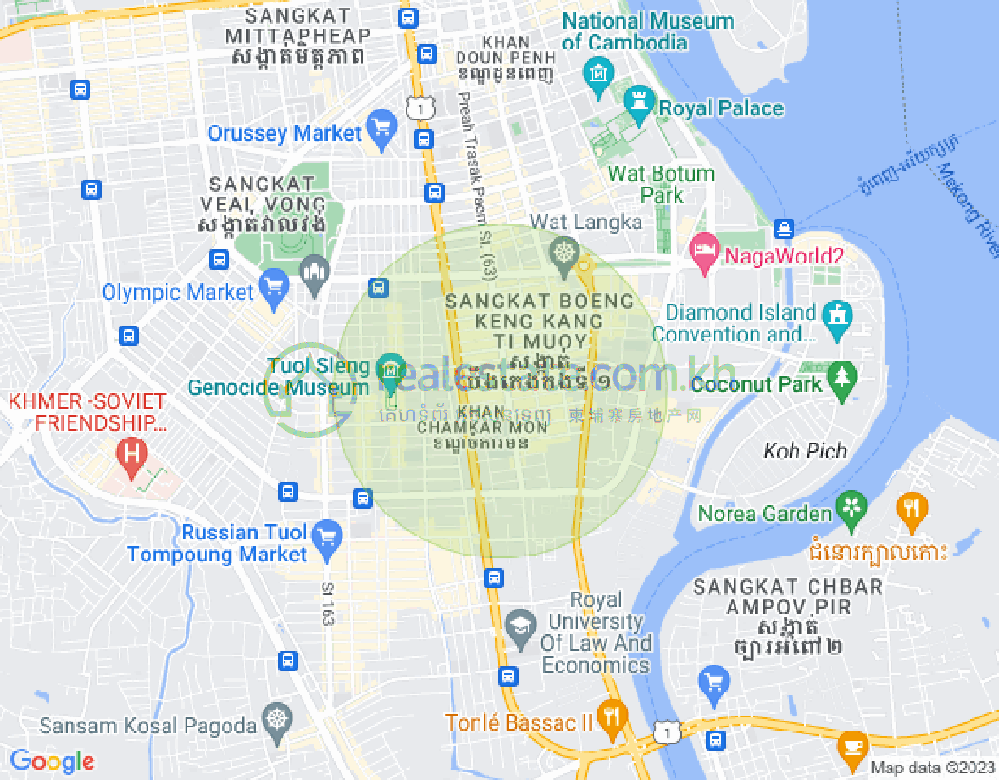 Map of BKK 1, Boeng Keng Kang, Phnom Penh