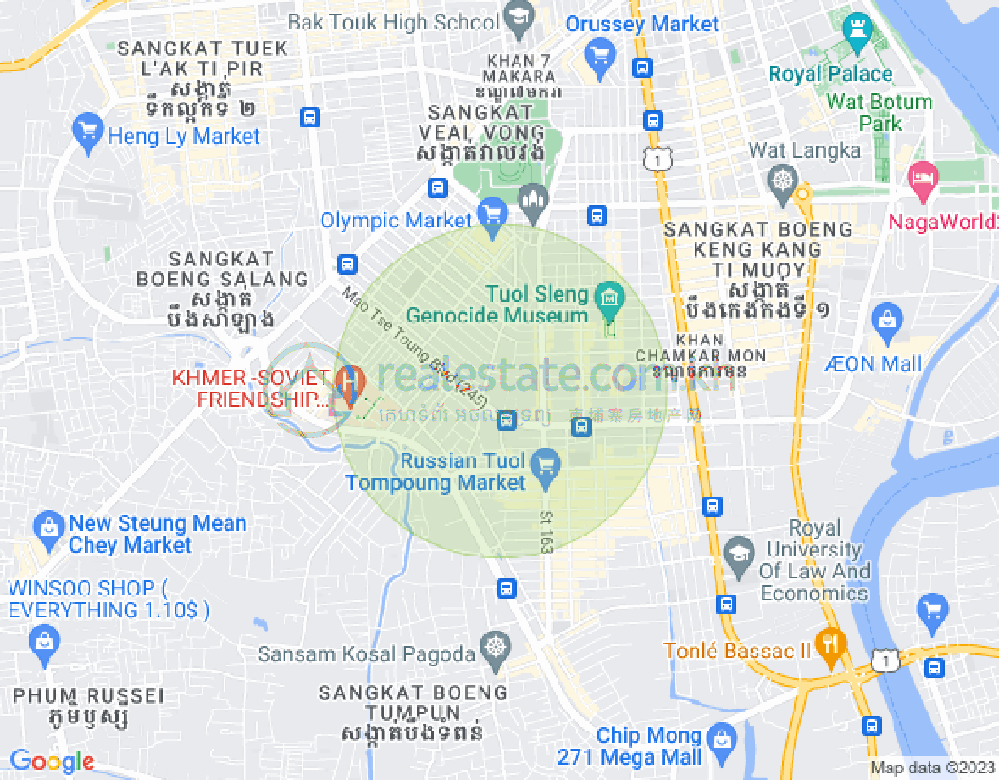 万谷湖1分区, 堆谷区, 金边地图