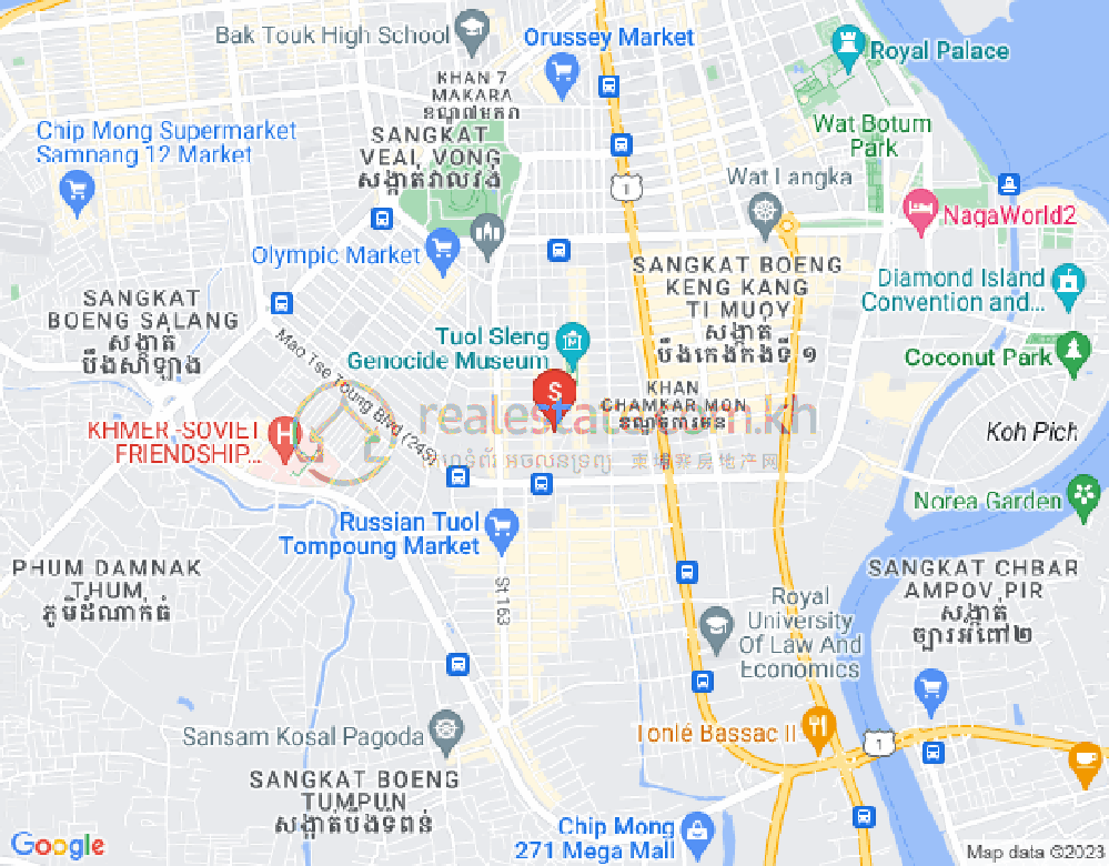 BKK 1, ボンケンコン, プノンペンの地図