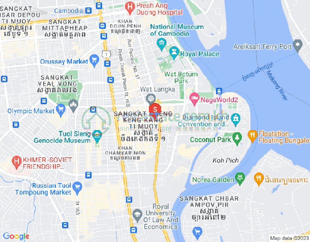 Map of BKK 1, Boeng Keng Kang, Phnom Penh