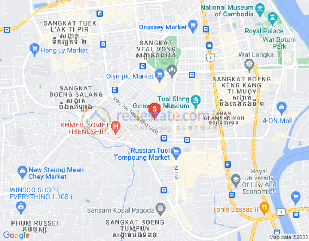 万景岗3分区（BKK3), 波哥堪, 金边地图