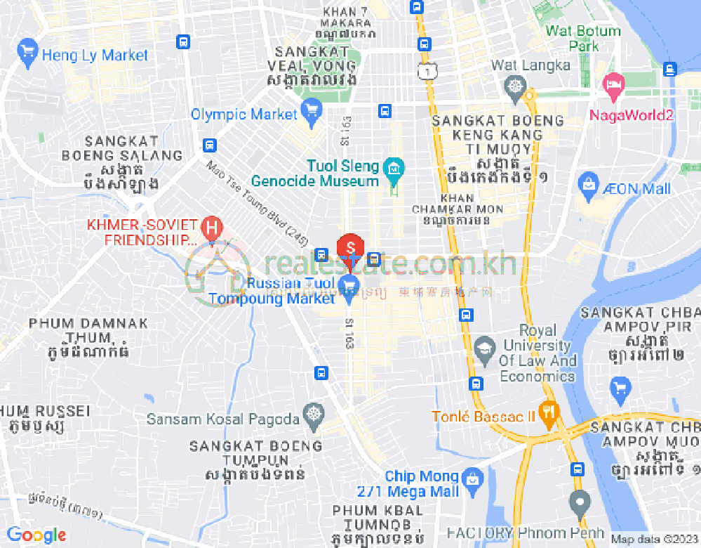 Map of Toul Tum Poung 1, Chamkarmon, Phnom Penh