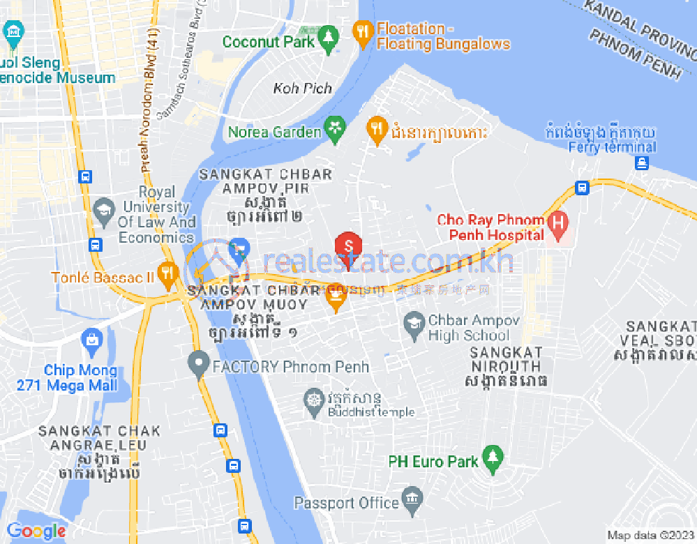 Map of Nirouth, Chbar Ampov, Phnom Penh