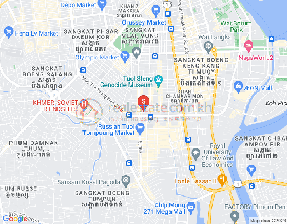 BKK 1, ボンケンコン, プノンペンの地図