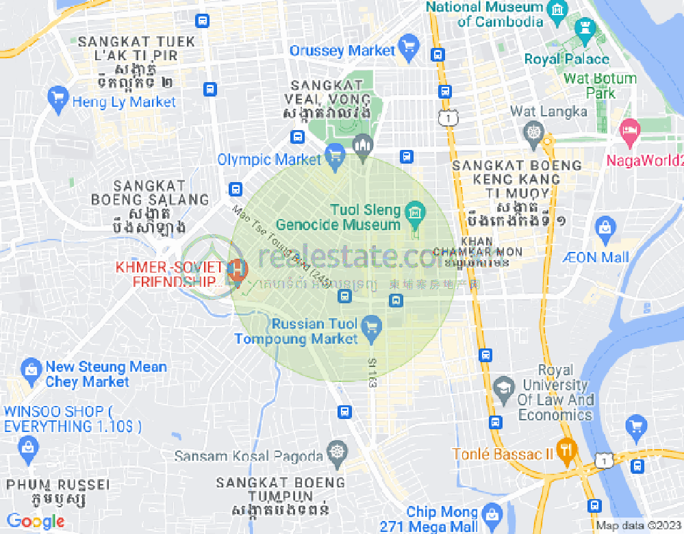 Mapa: Toul Tum Poung 1, Chamkarmon, Phnom Penh
