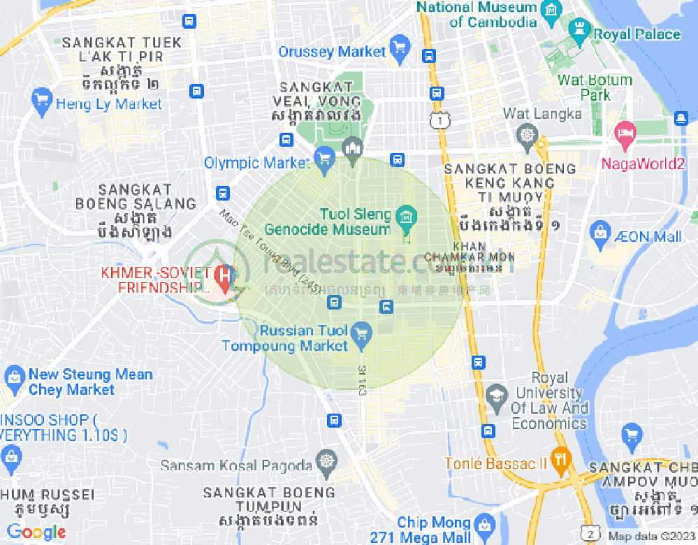 Mapa: Toul Tum Poung 1, Chamkarmon, Phnom Penh