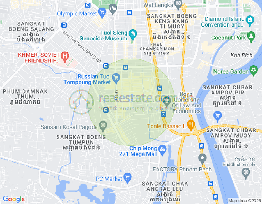 Map of Boeung Trabek, Chamkarmon, Phnom Penh