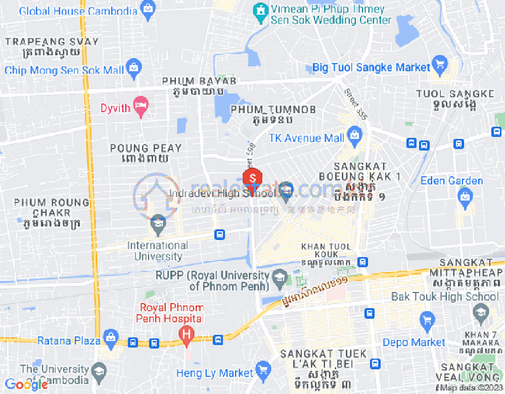 雷西郊区, 金边地图