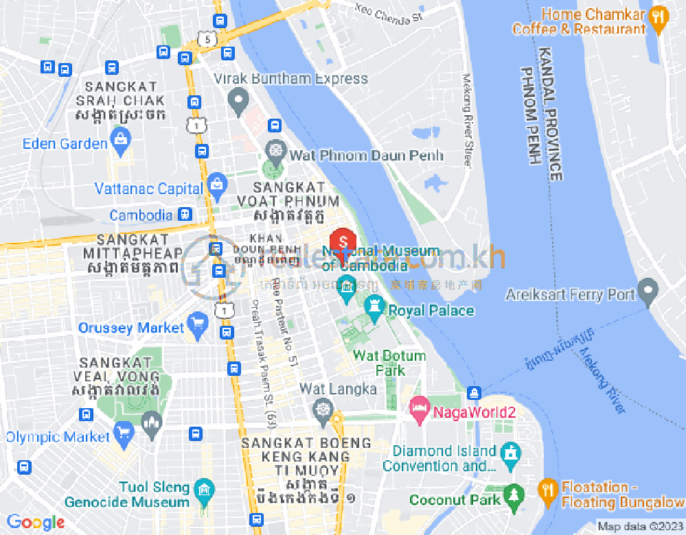 四臂湾分区, 隆边区, 金边地图