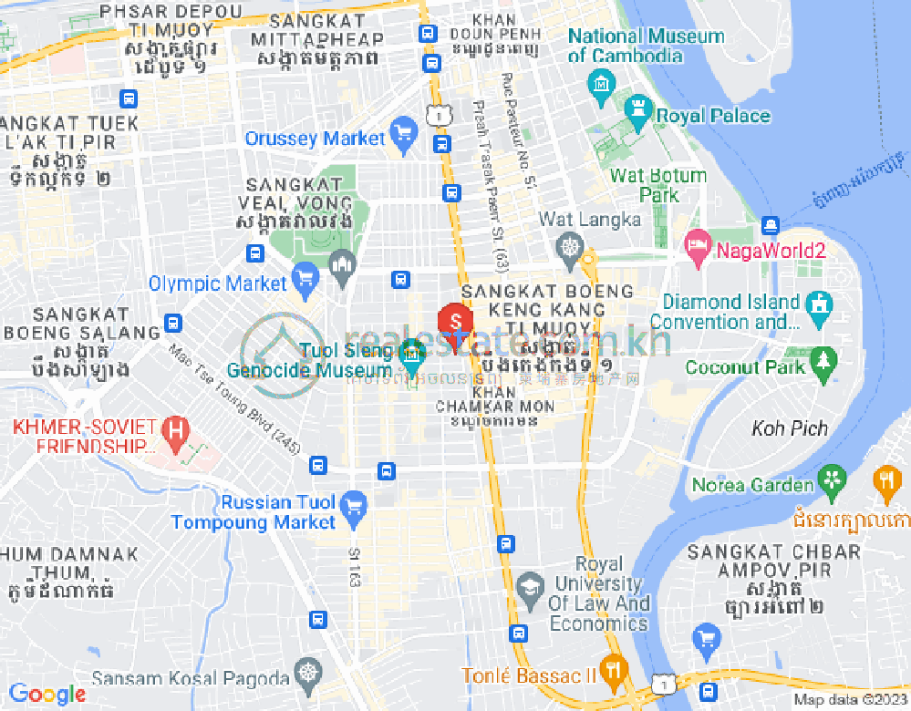 万景岗3分区（BKK3), 波哥堪, 金边地图