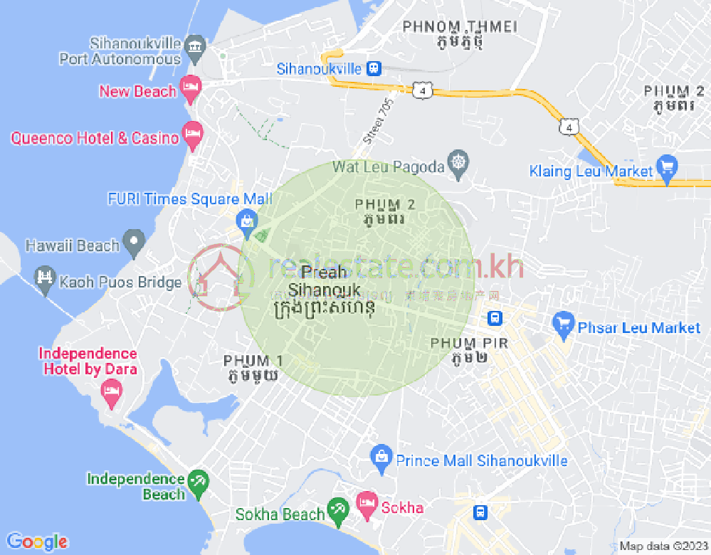 一号分区, 西哈努克城地图