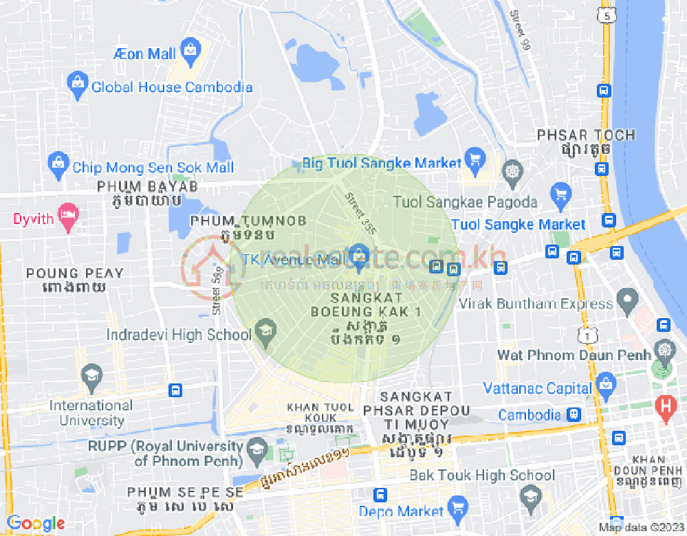 万谷湖1分区, 堆谷区, 金边地图