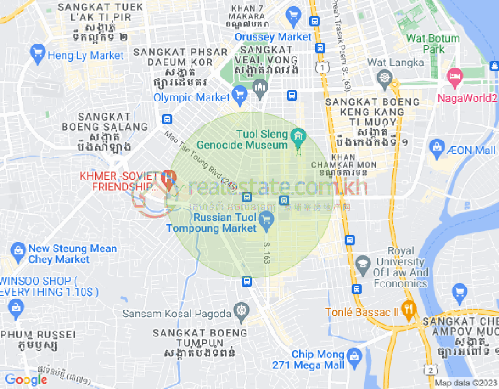 백색하구역, 짬까몬, 프놈펜 지도