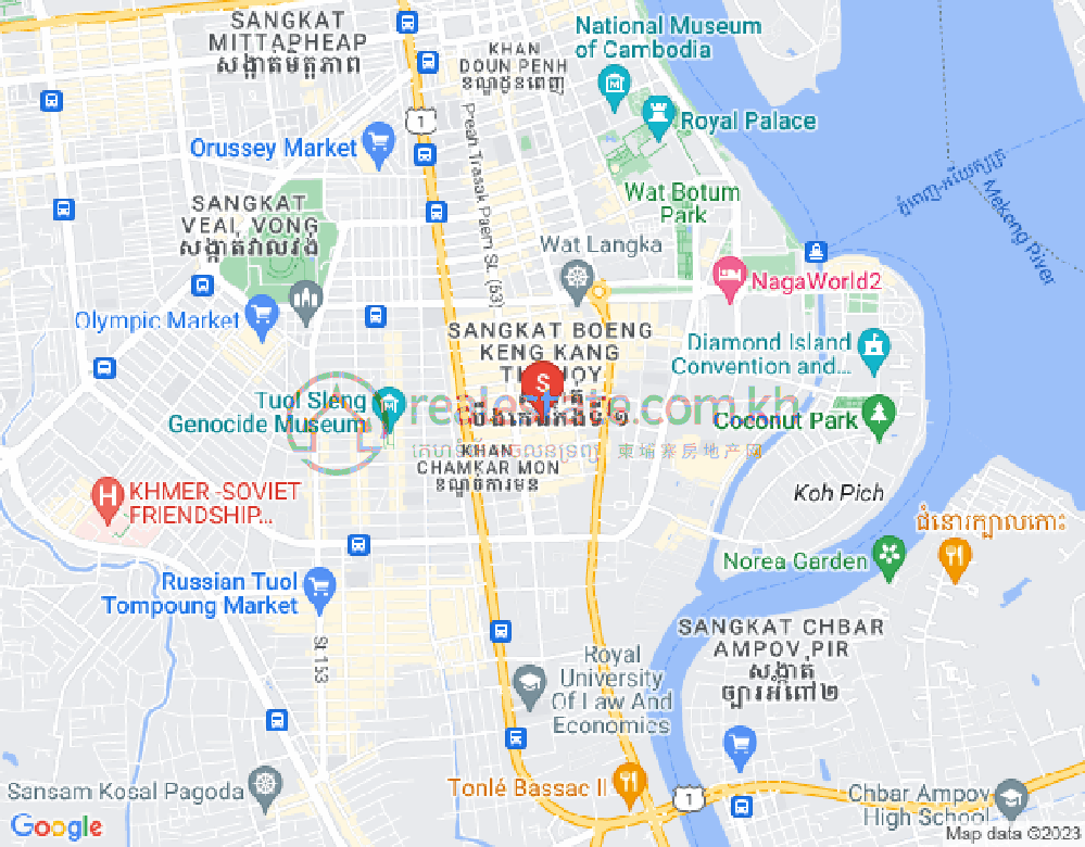 万景岗1分区（BKK1), 波哥堪, 金边地图