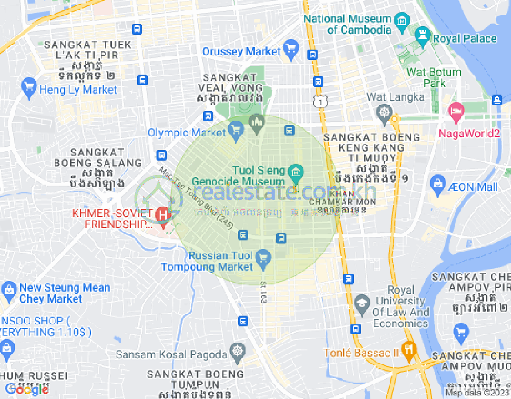 万景岗3分区（BKK3), 波哥堪, 金边地图