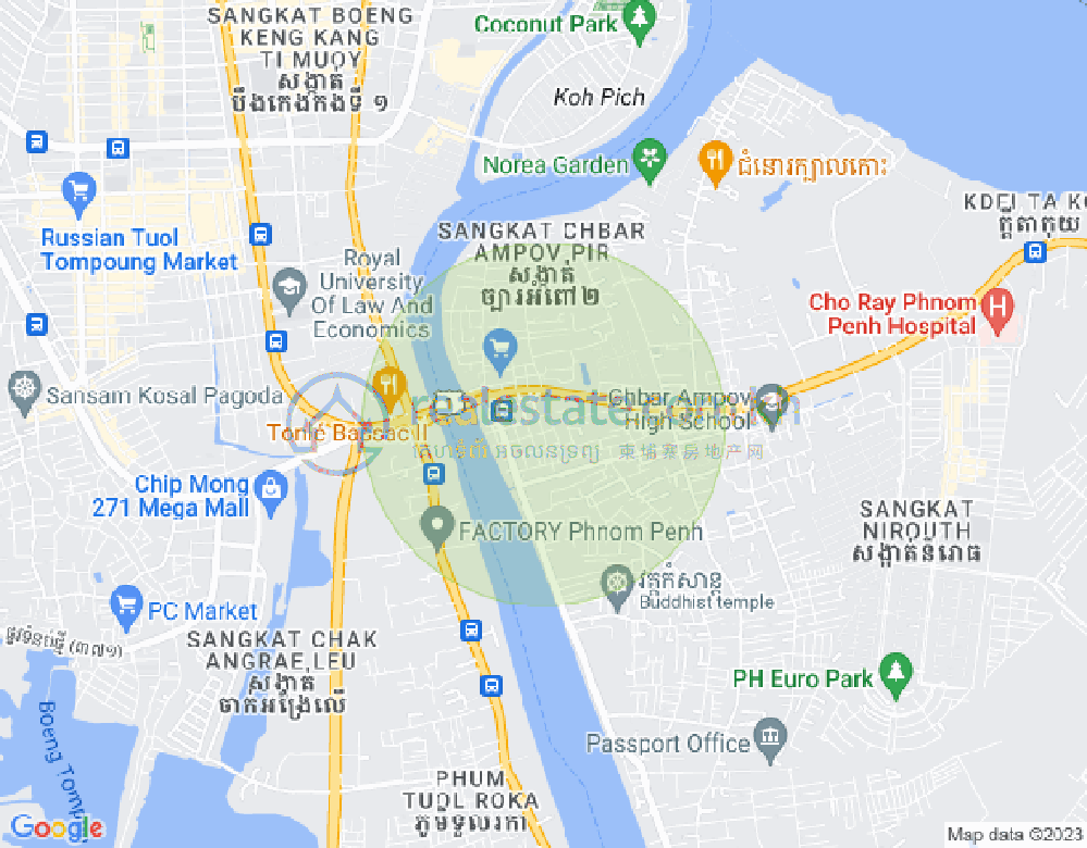 Map of Chbar Ampov I, Chbar Ampov, Phnom Penh