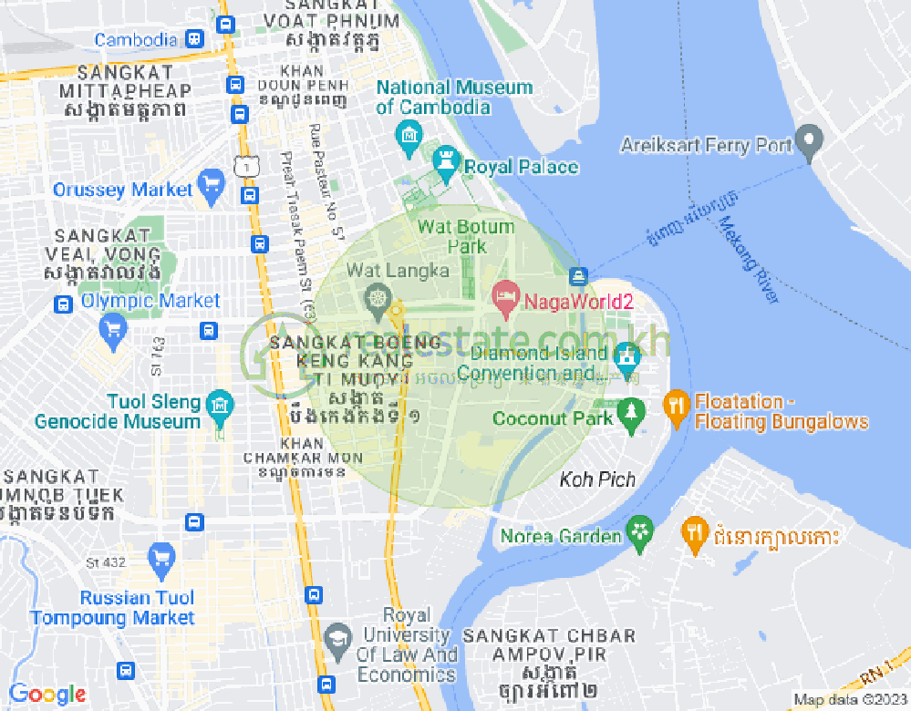Mapa: St09, Tonle Bassac, Chamkarmon, Phnom Penh