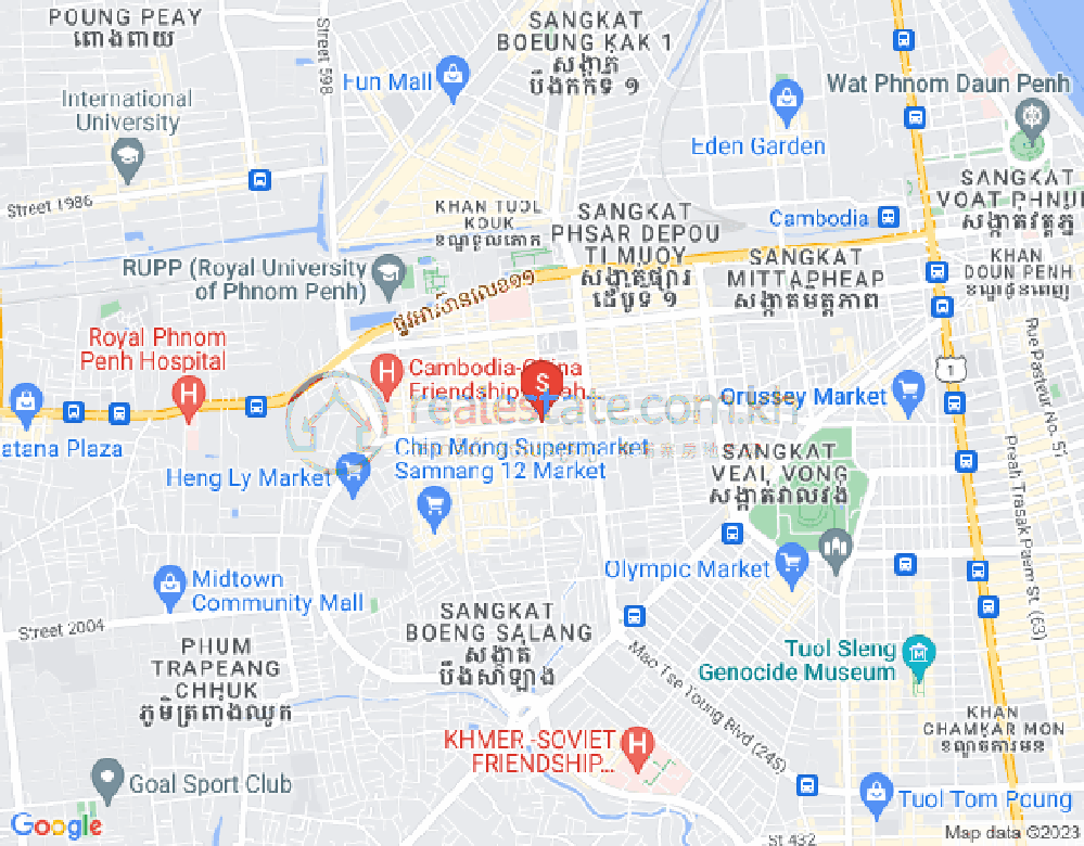 Map of Boeung Kak 2, Toul Kork, Phnom Penh