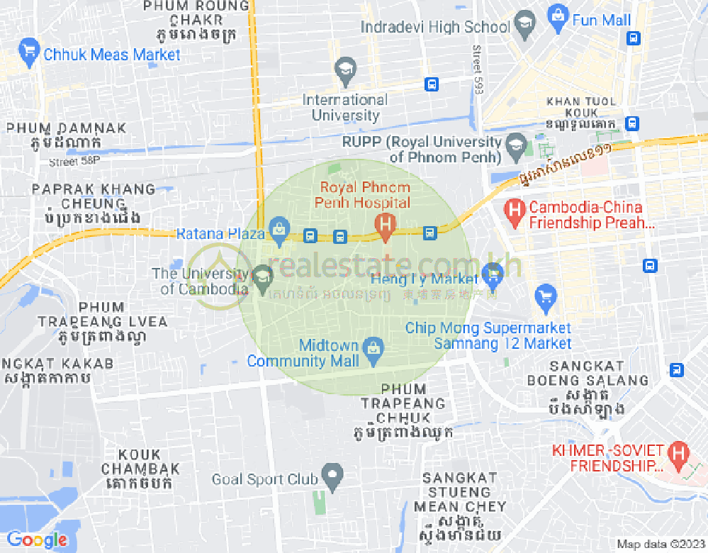 Mapa: Tuek Thla, Sen Sok, Phnom Penh