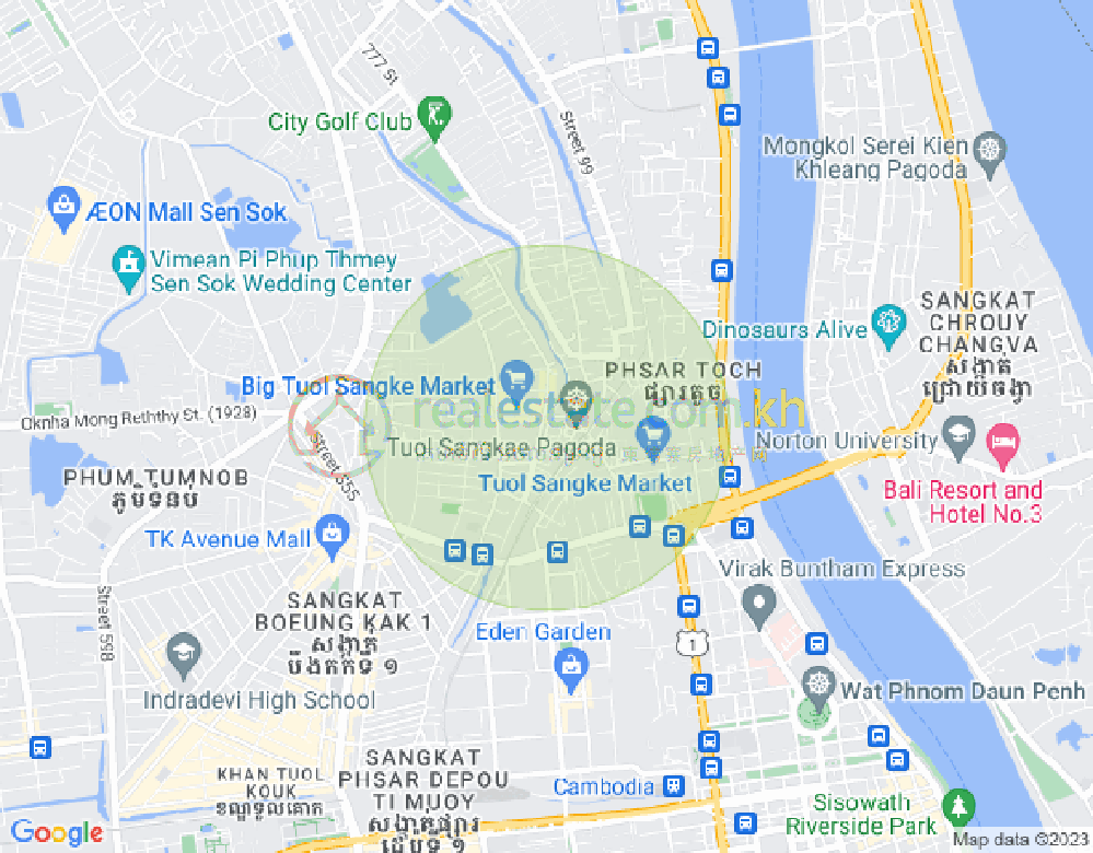 Mapa: Tuol Sangkae 2, Russey Keo, Phnom Penh