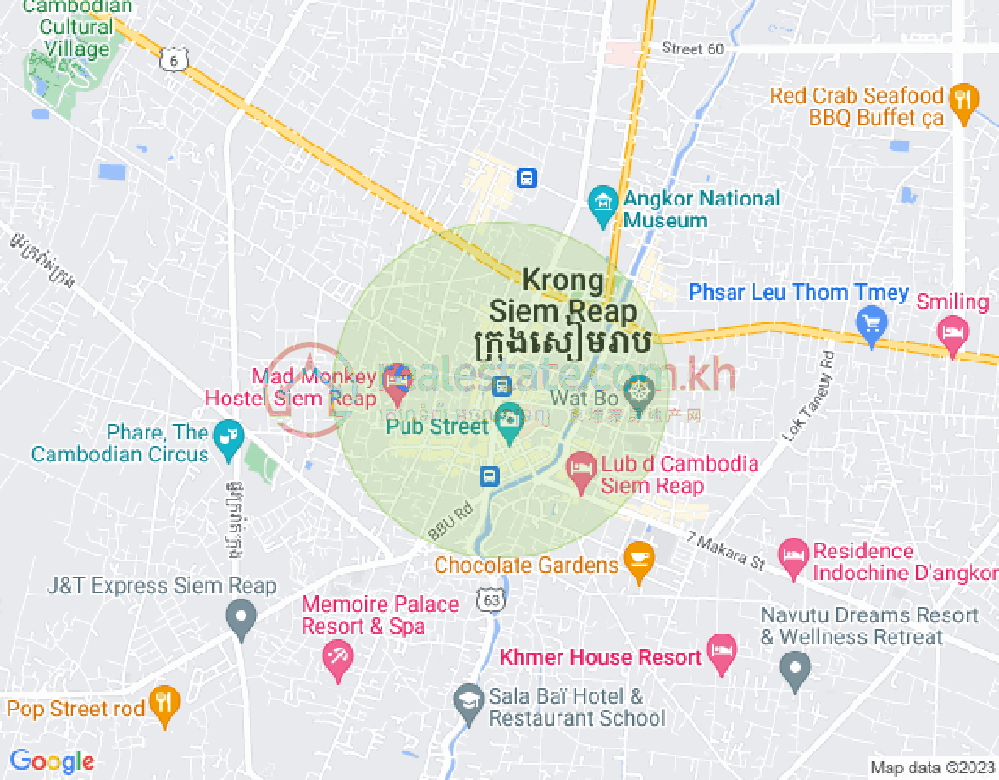 Map of Svay Dankum, Siem Reap