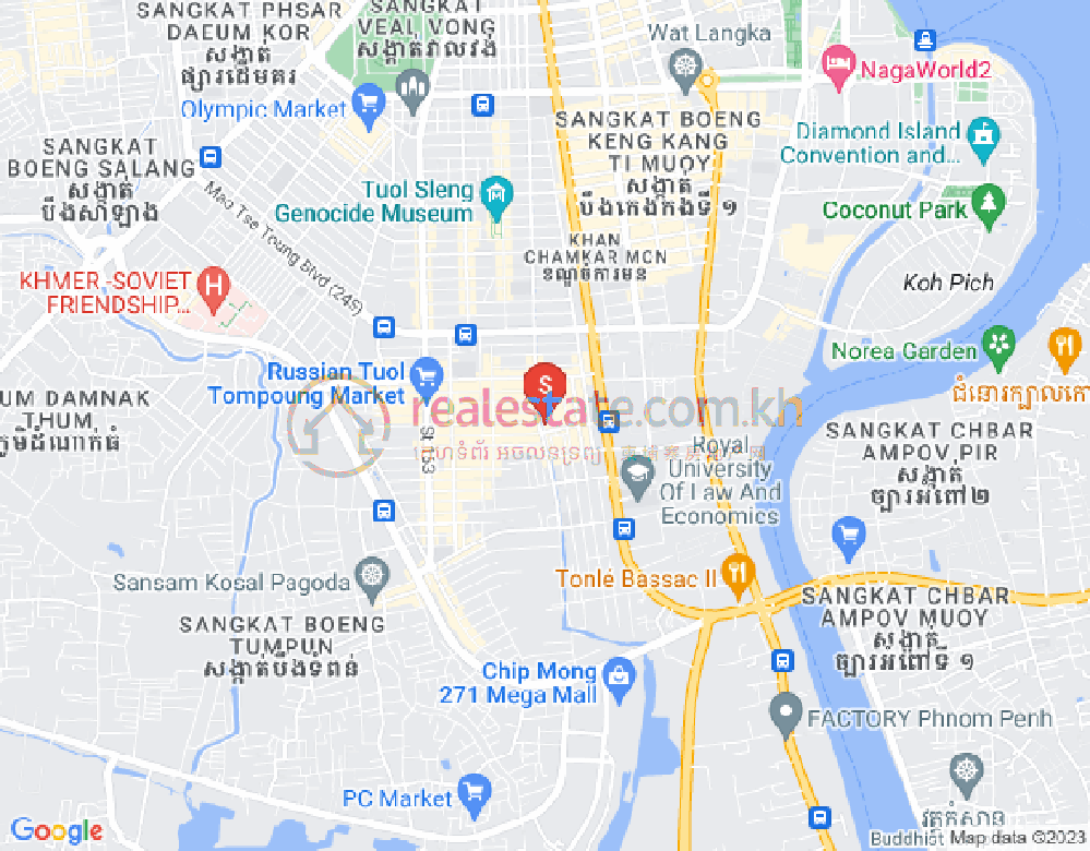 Map of Boeung Trabek, Chamkarmon, Phnom Penh
