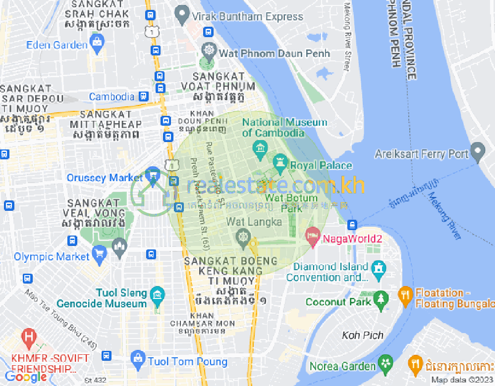 Mapa: Chakto Mukh, Daun Penh, Phnom Penh