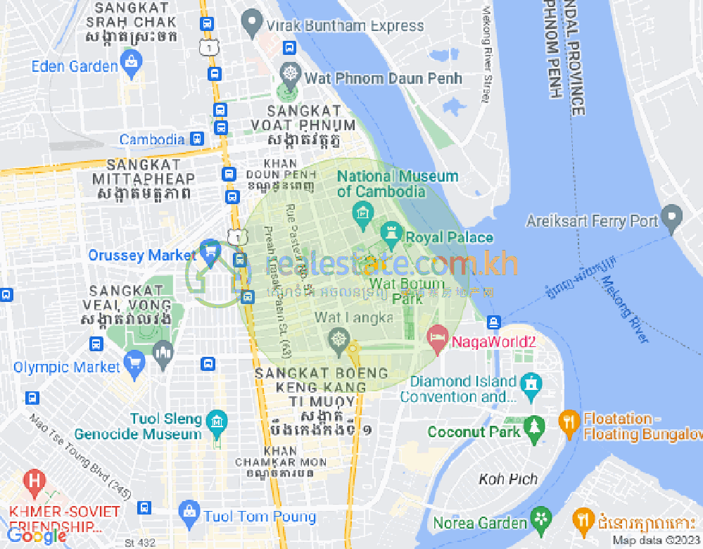 Mapa: Chakto Mukh, Daun Penh, Phnom Penh