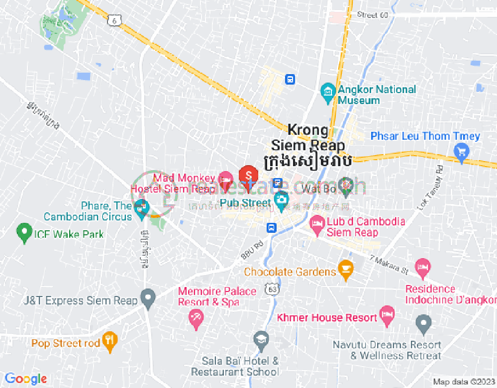 Map of Svay Dankum, Siem Reap