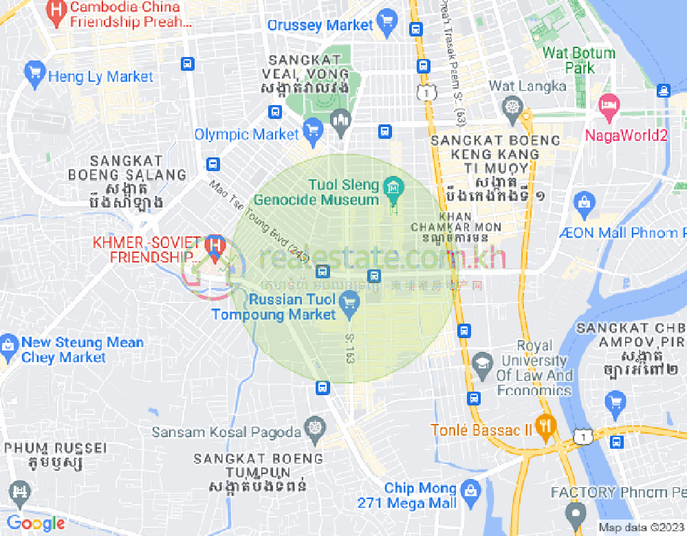 Mapa: BKK 1, Boeng Keng Kang, Phnom Penh