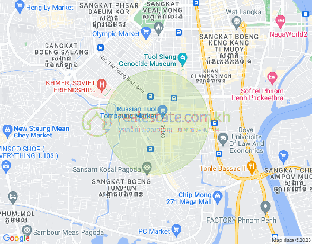 Map of Toul Tum Poung 2, Chamkarmon, Phnom Penh