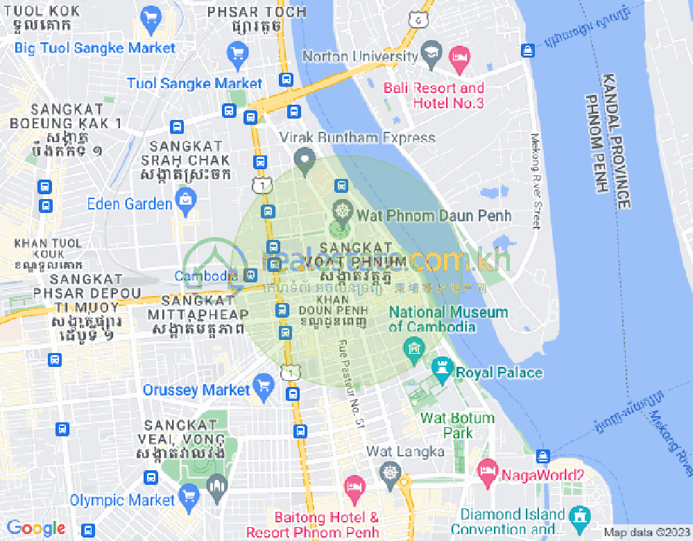 Mapa: Chakto Mukh, Daun Penh, Phnom Penh